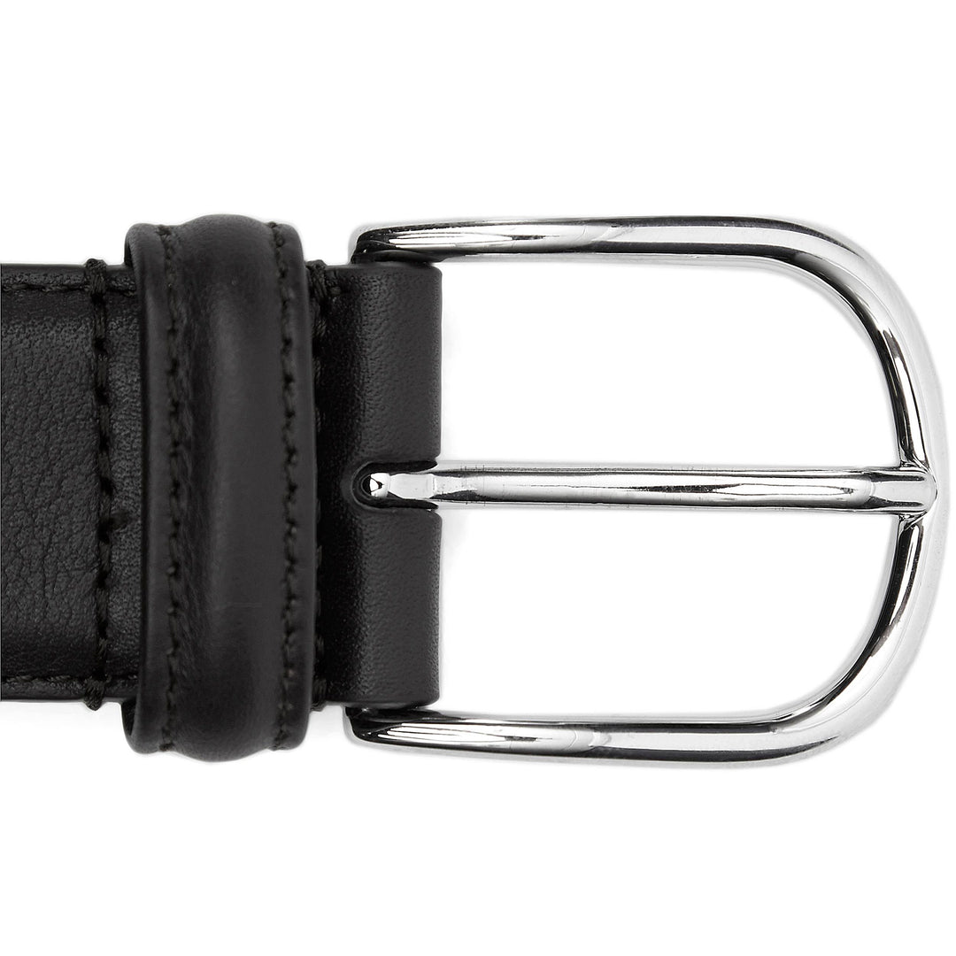 Smooth Black Nappa Calf Leather Belt - Anderson's