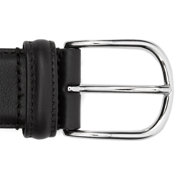 Smooth Black Nappa Calf Leather Belt - Anderson's