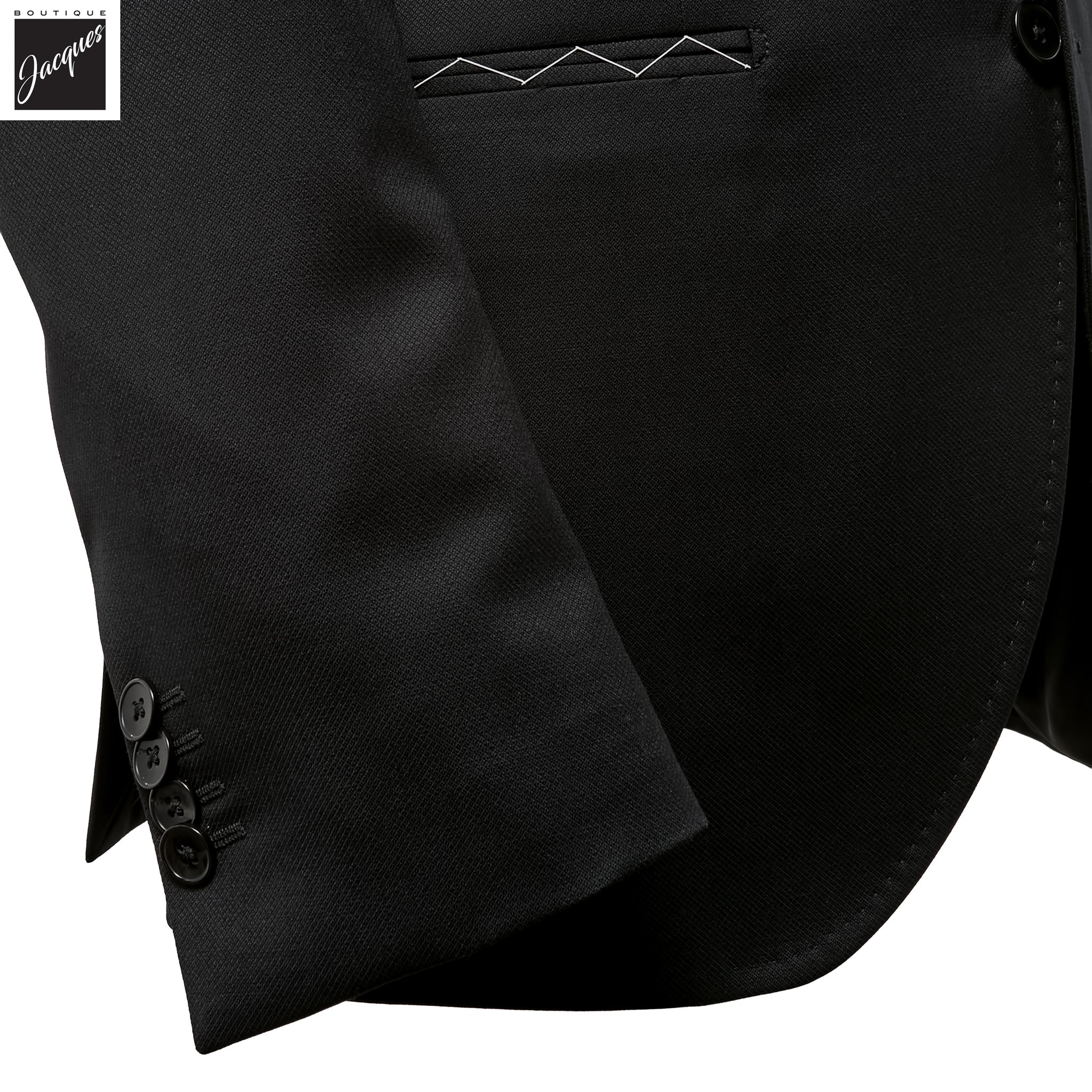 Black Neat Vitale Barberis Wool Mantua Contemporary Fit Suit - Luigi Bianchi - Boutique Jacques International