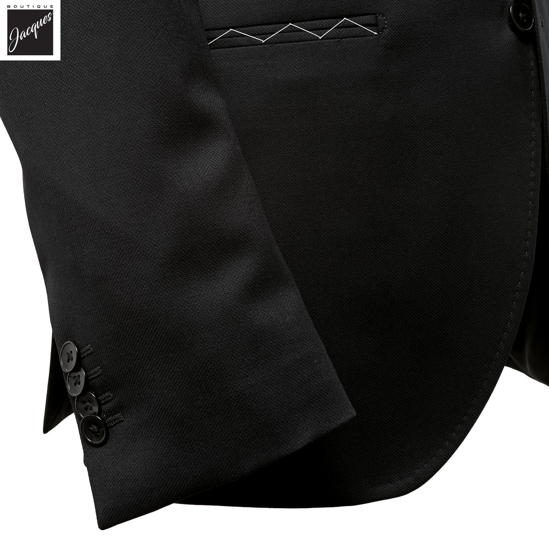 Black Neat Vitale Barberis Wool Mantua Contemporary Fit Suit - Luigi Bianchi - Boutique Jacques International