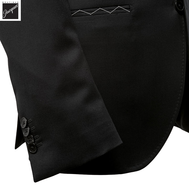 Black Neat Vitale Barberis Wool Mantua Contemporary Fit Suit - Luigi Bianchi - Boutique Jacques International
