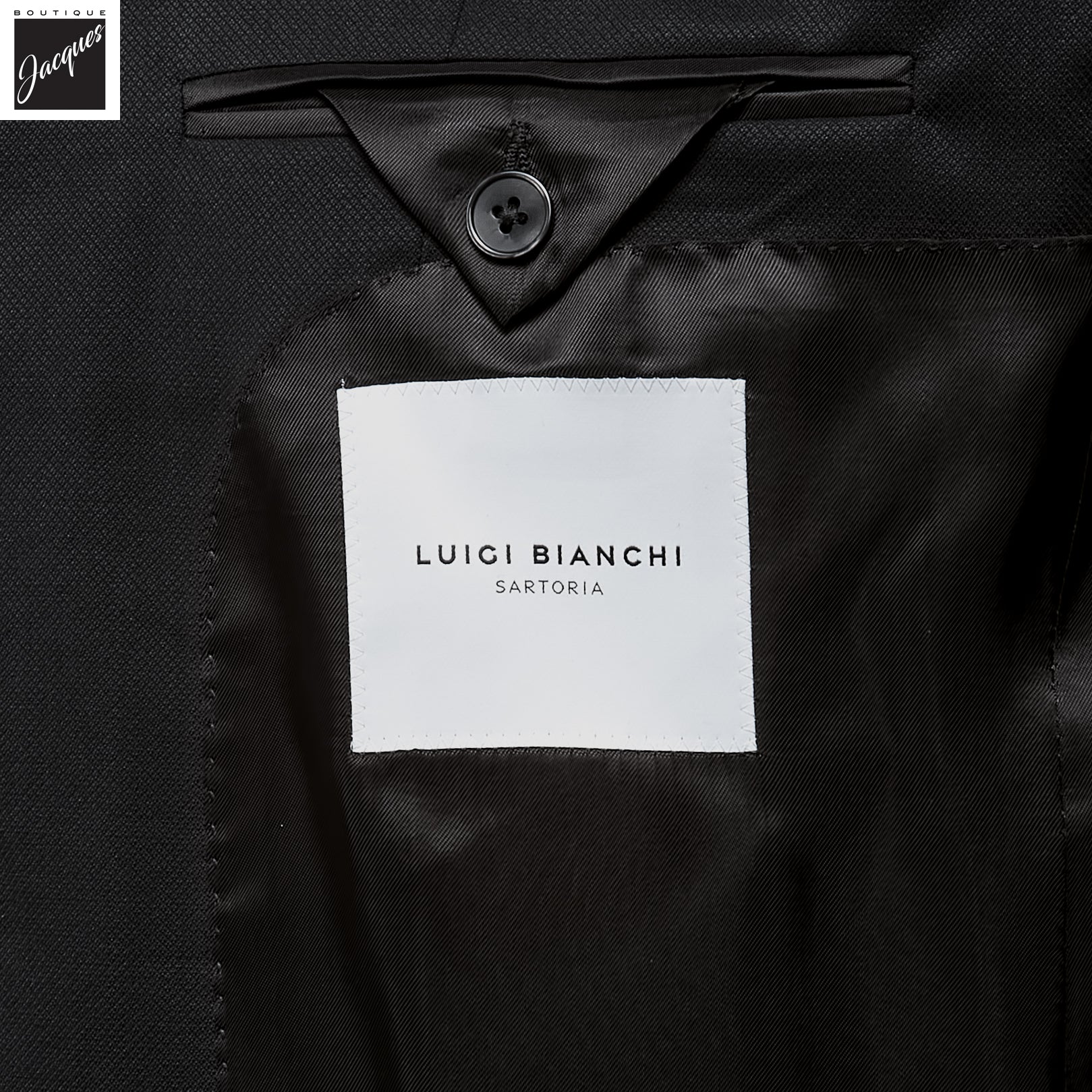 Black Neat Vitale Barberis Wool Mantua Contemporary Fit Suit - Luigi Bianchi - Boutique Jacques International