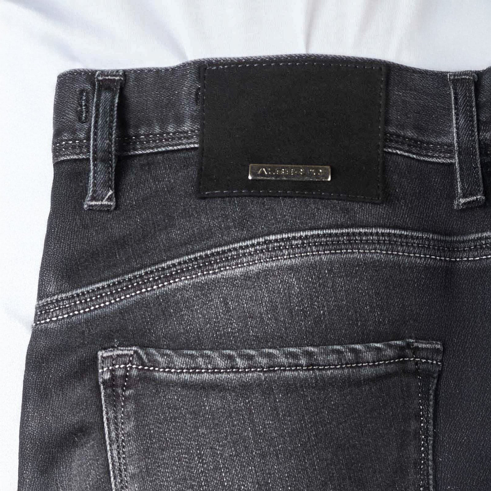 Black Anthracite Pipe Premium Business Cotton-Tencel Jeans - ALBERTO - Boutique Jacques International
