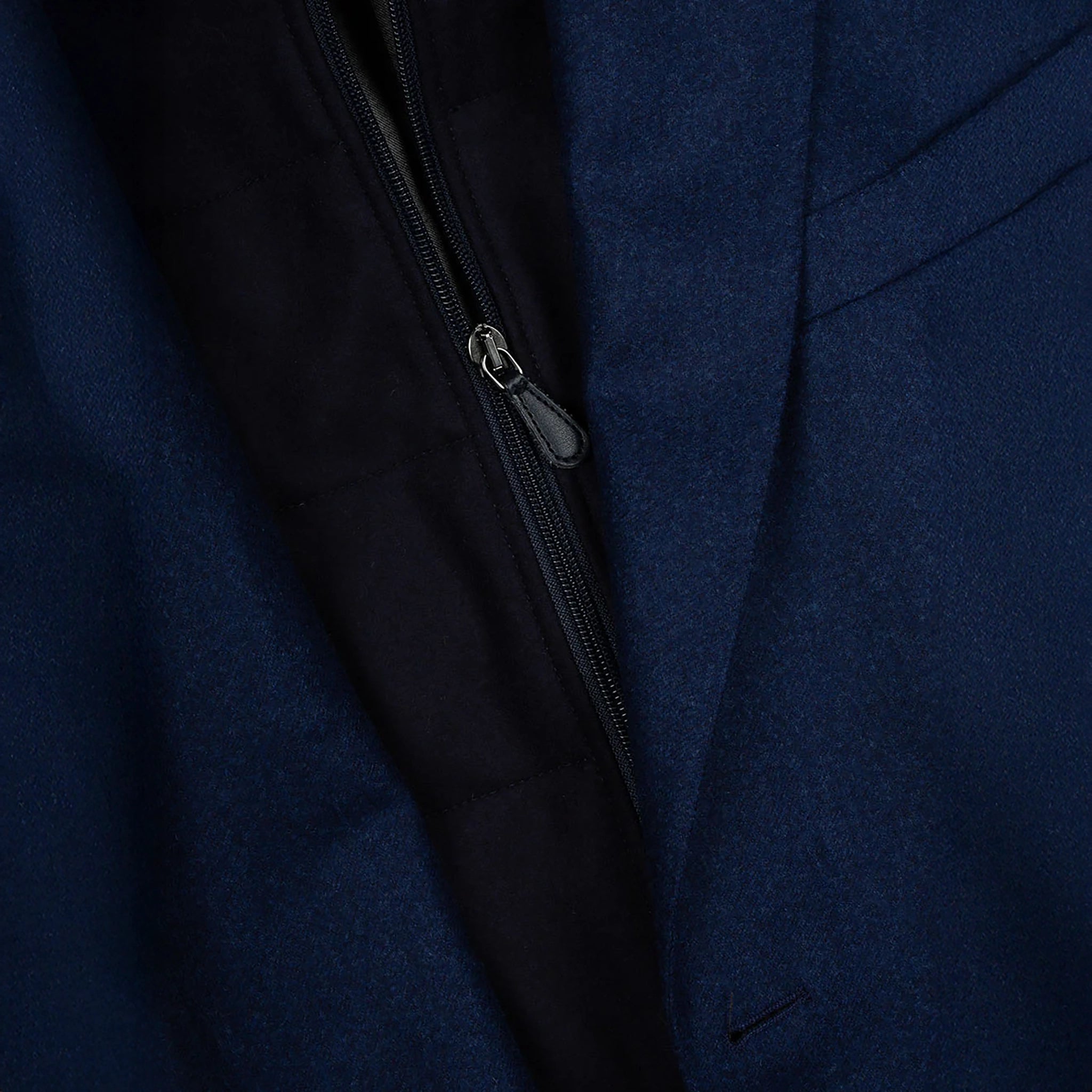 Royal Blue Solid Wool Hybrid Sport Jacket with Bib - Luigi Bianchi - Boutique Jacques International