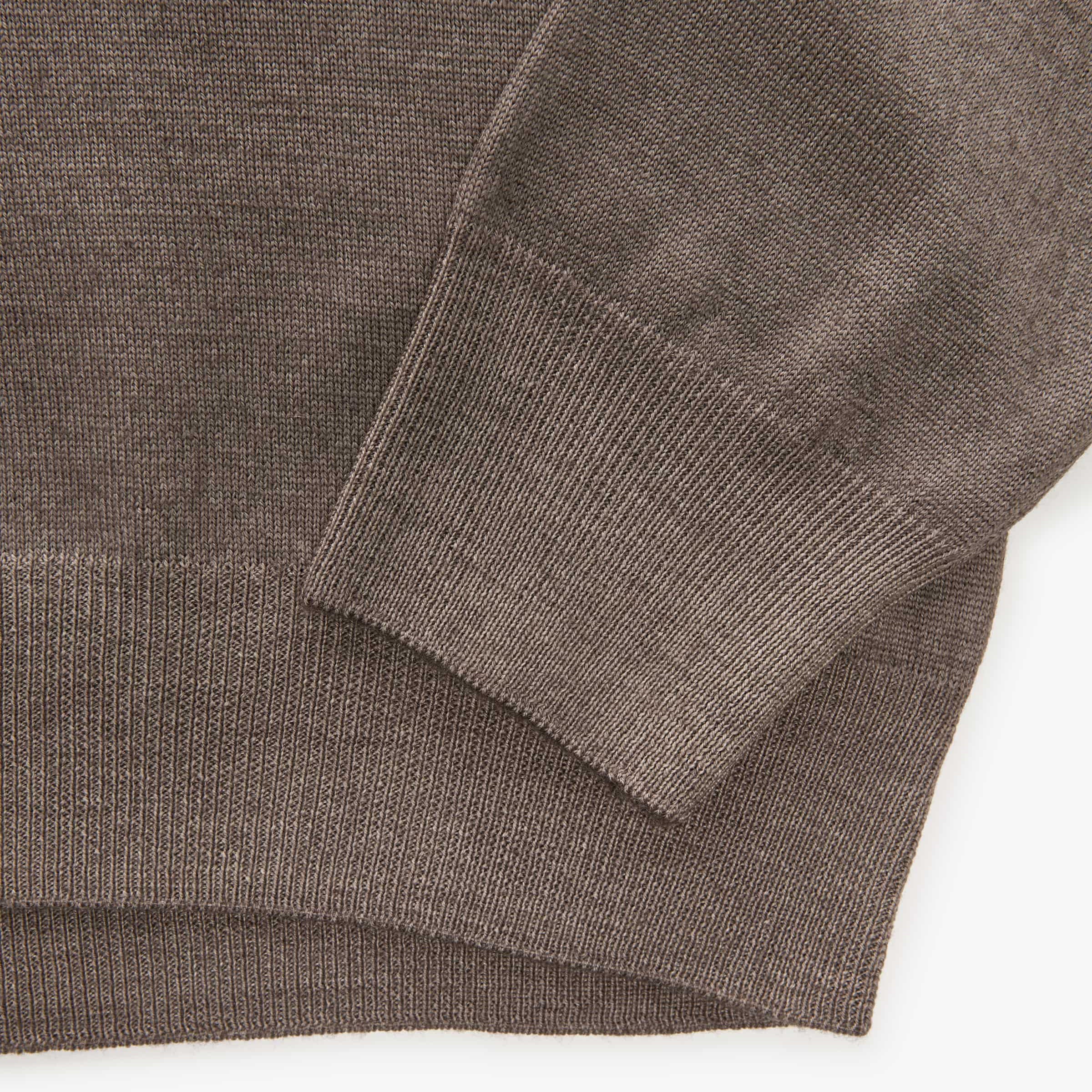 Brown Vintage Wash Wool Knit Crew Neck Sweater - GRAN SASSO