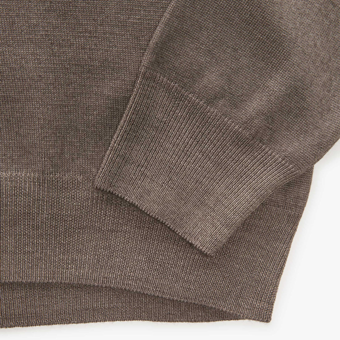 Brown Vintage Wash Wool Knit Crew Neck Sweater - GRAN SASSO