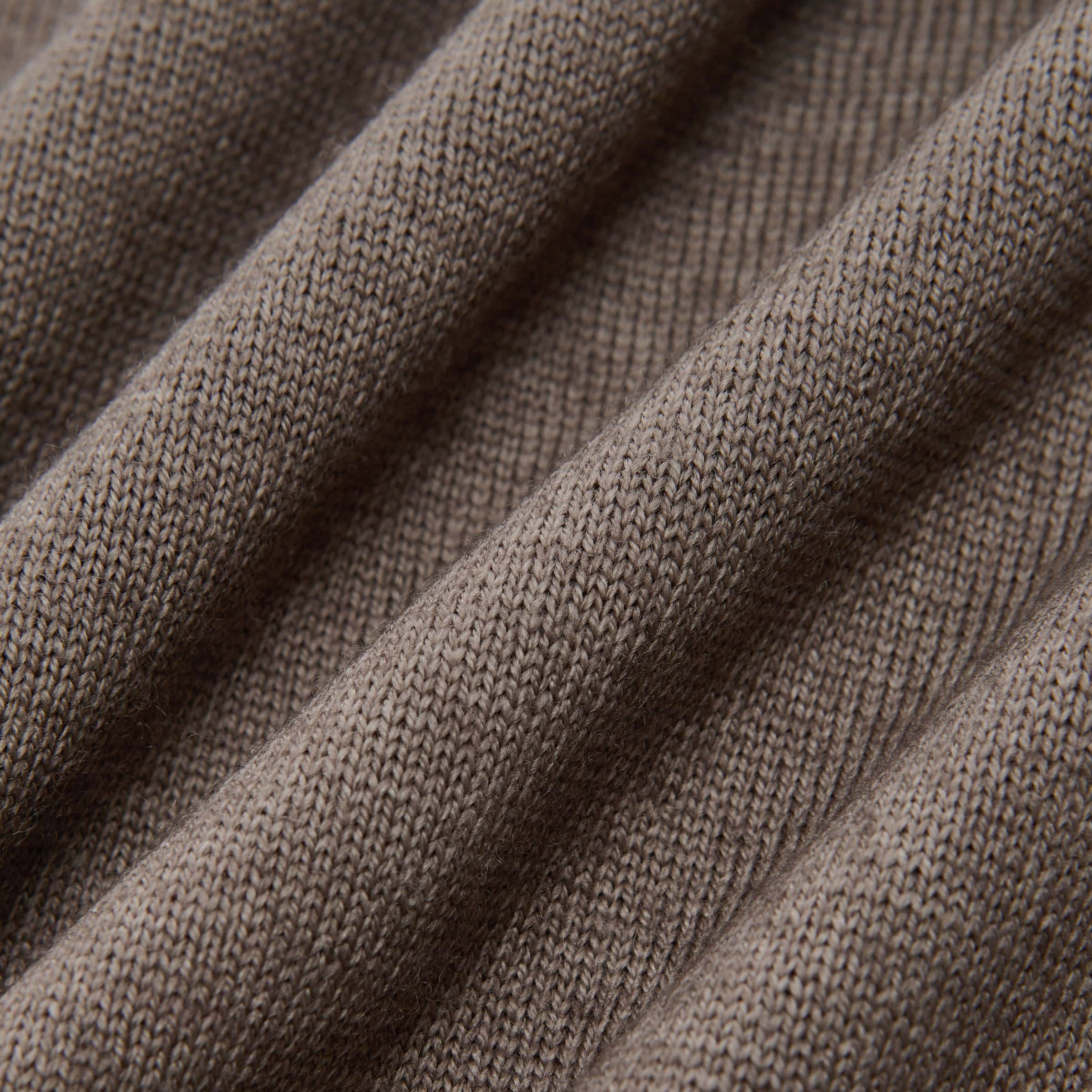 Brown Vintage Wash Wool Knit Crew Neck Sweater - GRAN SASSO