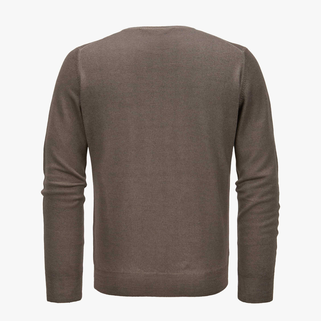 Brown Vintage Wash Wool Knit Crew Neck Sweater - GRAN SASSO