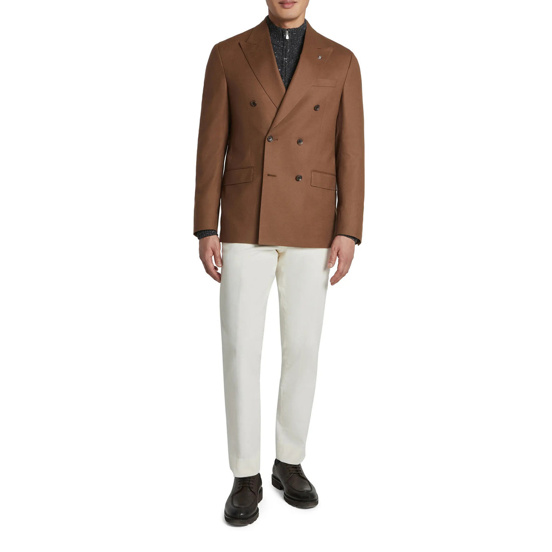 Tobacco Brown Double Breasted Martin Contemporary Fit Sport Jacket - Jack Victor