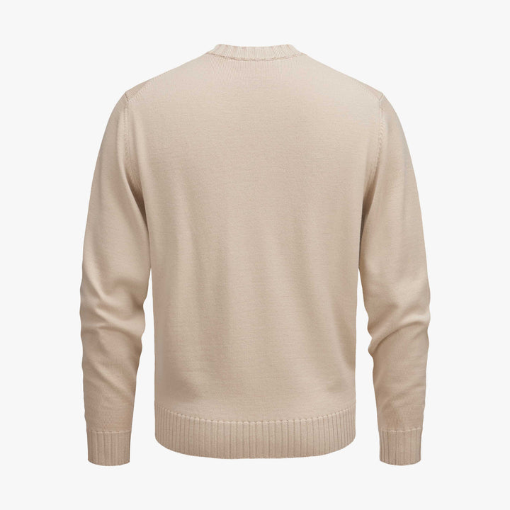 Natural Beige Extrafine Wool Crewneck Sweater - FILIPPO DE LAURENTIIS