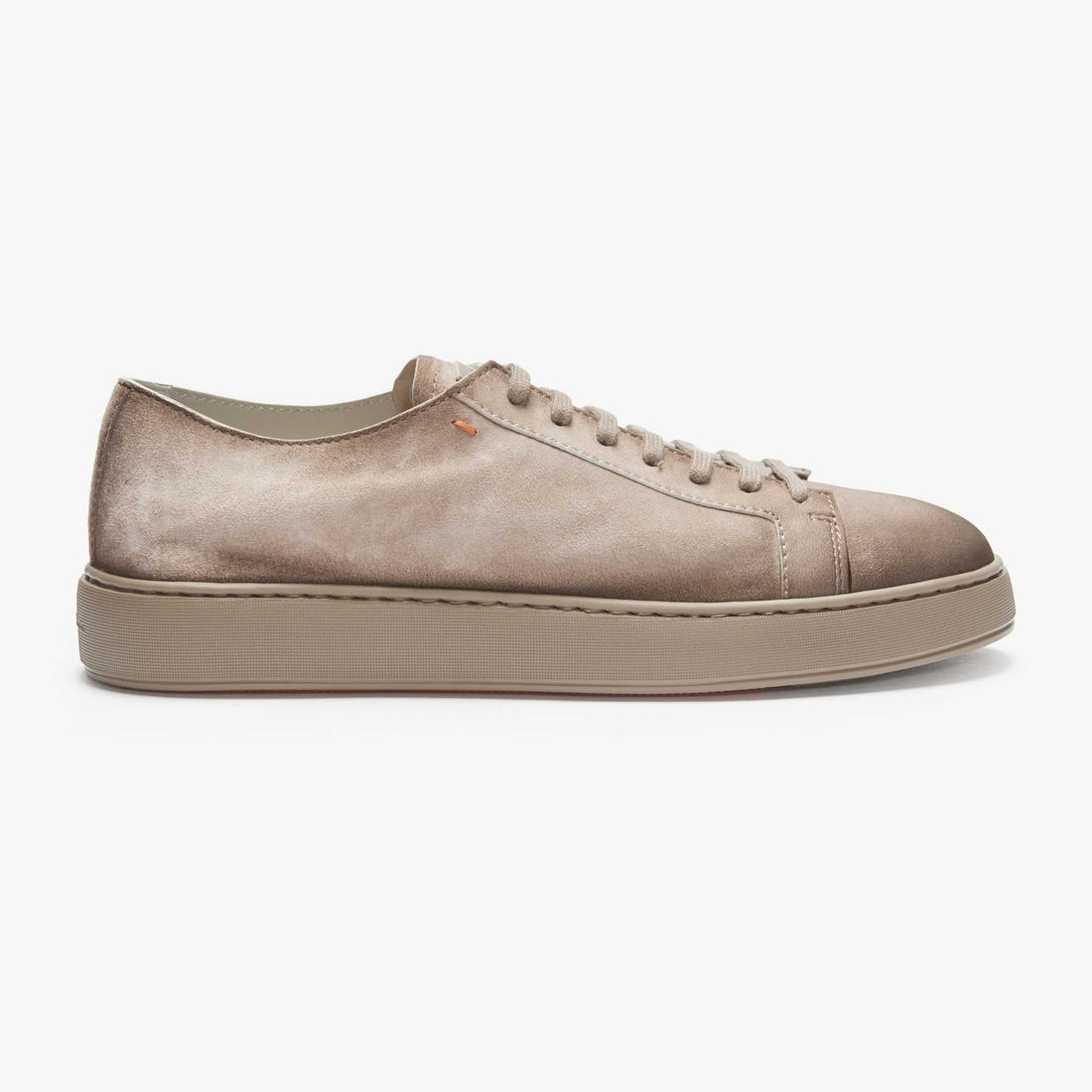 Taupe Suede Godfrey Lace Up Sneakers - Santoni