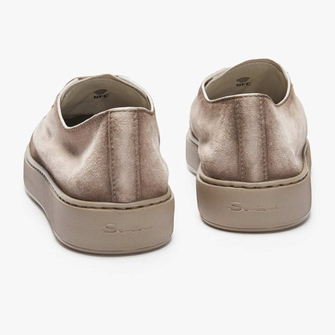 Taupe Suede Godfrey Lace Up Sneakers - Santoni