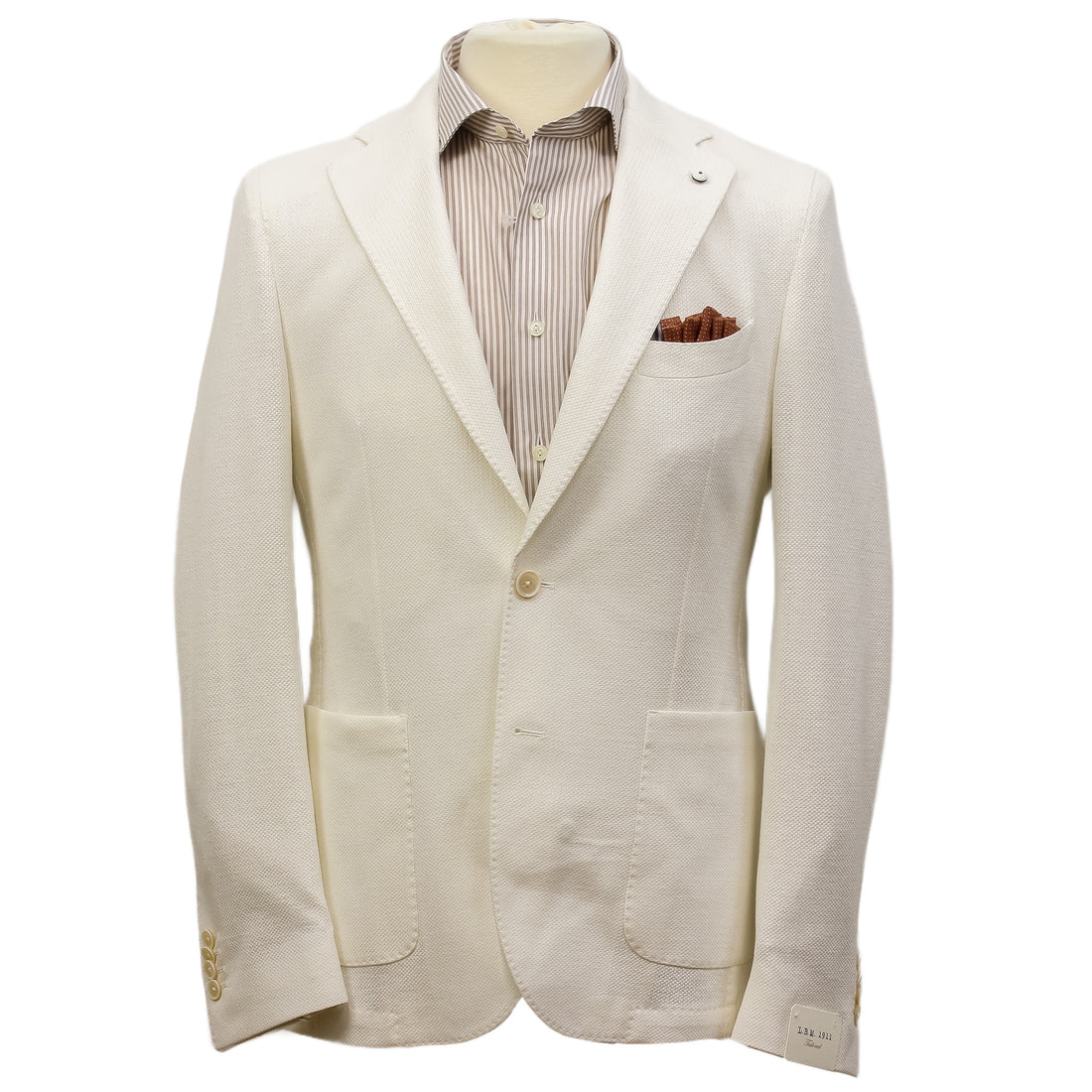 Off-White Linen-Cotton Jersey Tailored Unconstructed Sport Jacket - L.B.M. 1911