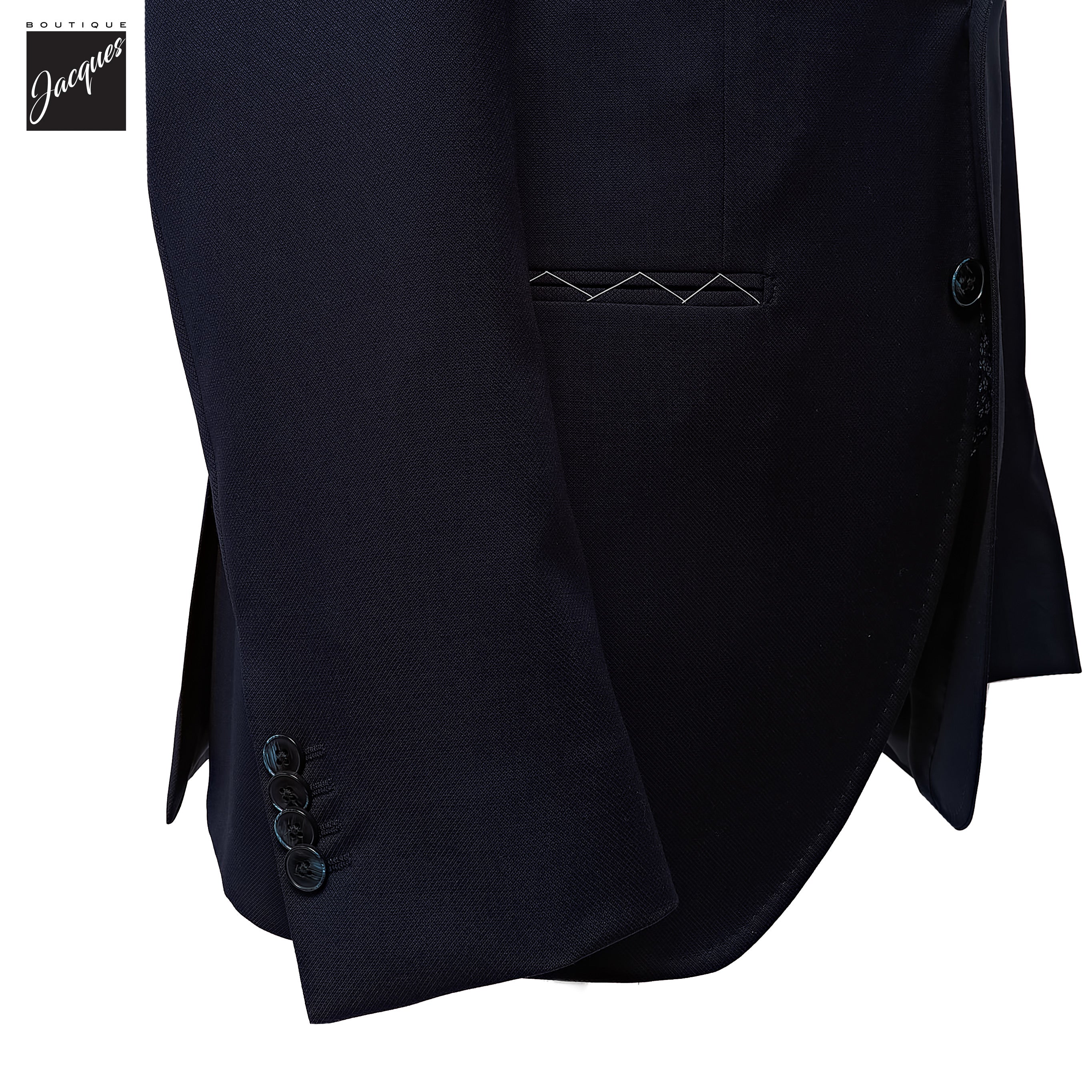 Navy Blue Neat Vitale Barberis Wool Mantua Contemporary Fit Suit - Luigi Bianchi - Boutique Jacques International