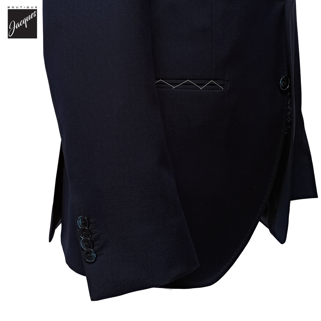 Navy Blue Neat Vitale Barberis Wool Mantua Contemporary Fit Suit - Luigi Bianchi - Boutique Jacques International