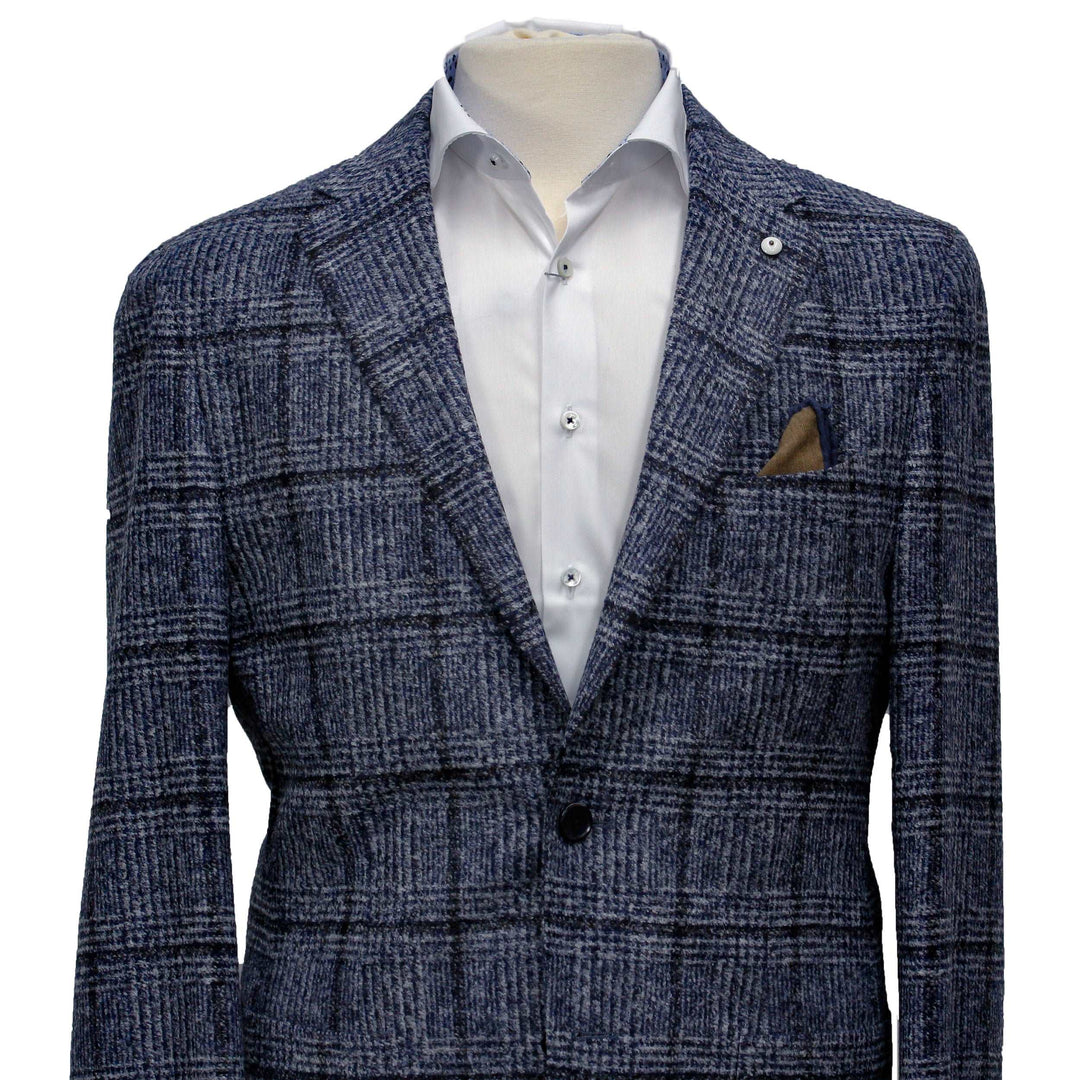 Blue and Gray Window-Pane Unconstructed Sport Coat - L.B.M 1911
