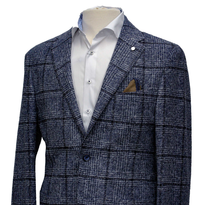 Blue and Gray Window-Pane Unconstructed Sport Coat - L.B.M 1911
