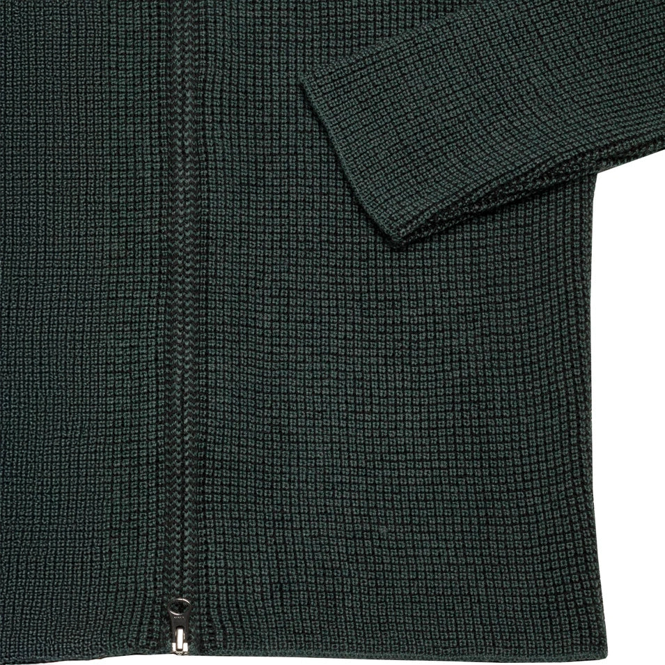Forest Green Merino Wool Full-Zip Sweater - Phil Petter - Boutique Jacques International