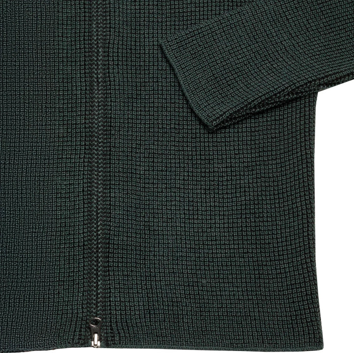Forest Green Merino Wool Full-Zip Sweater - Phil Petter - Boutique Jacques International