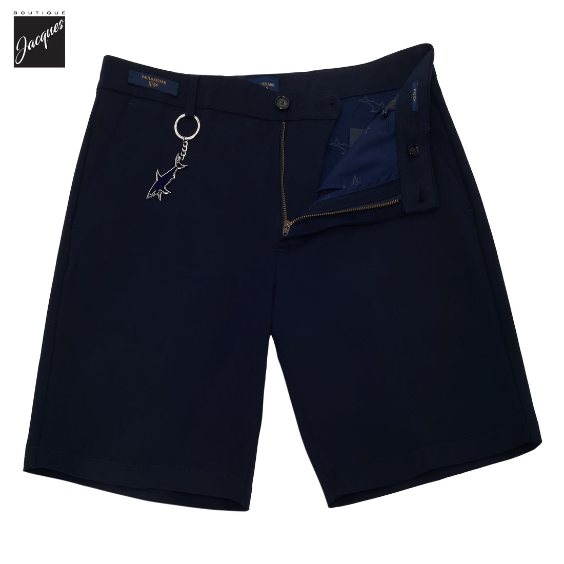 Navy Blue XSoft Modal-Cotton Stretch Bermuda Shorts - Paul & Shark - Boutique Jacques International
