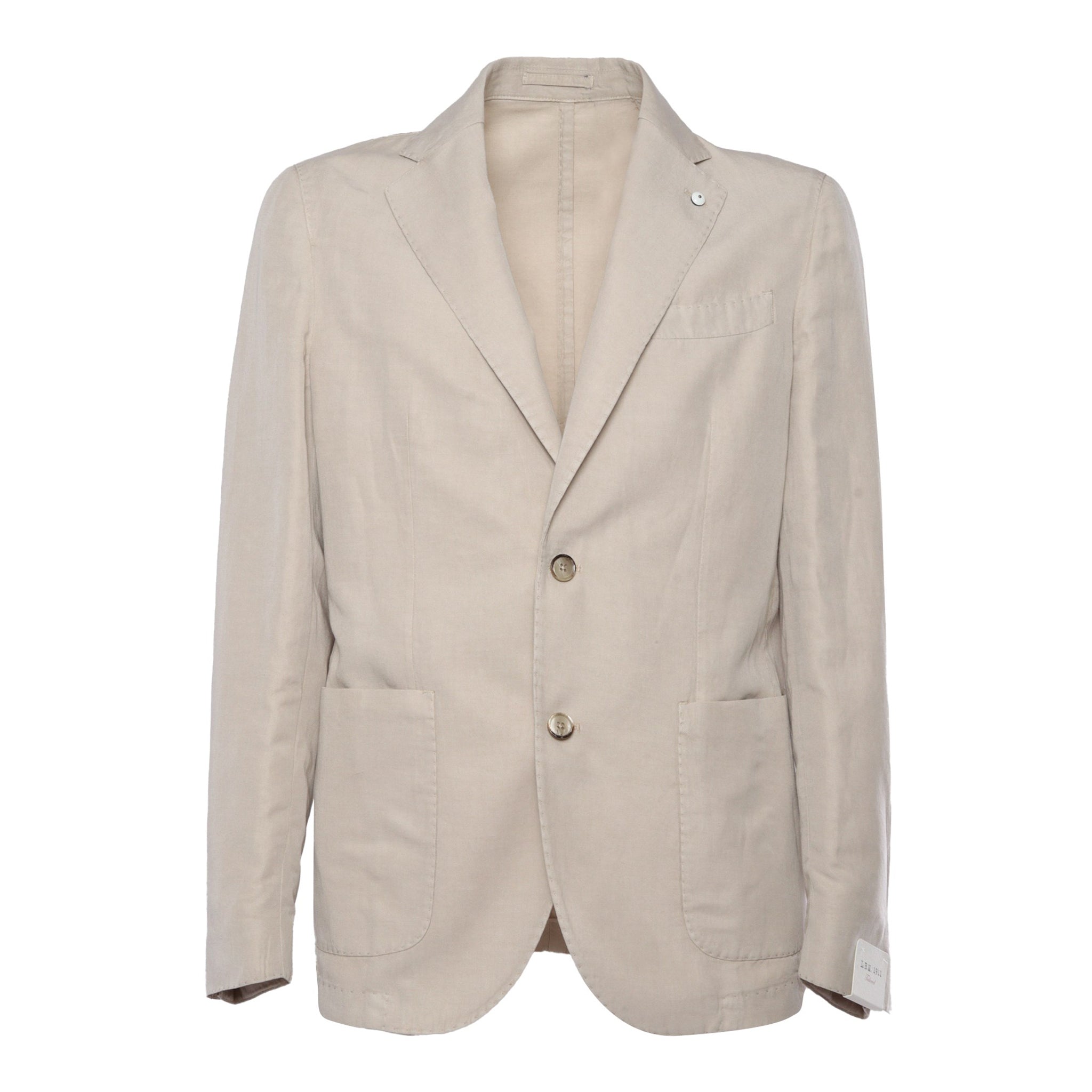 Light Beige Solid Lyocell-Linen-Cotton Unlined Sport Jacket - L.B.M 1911