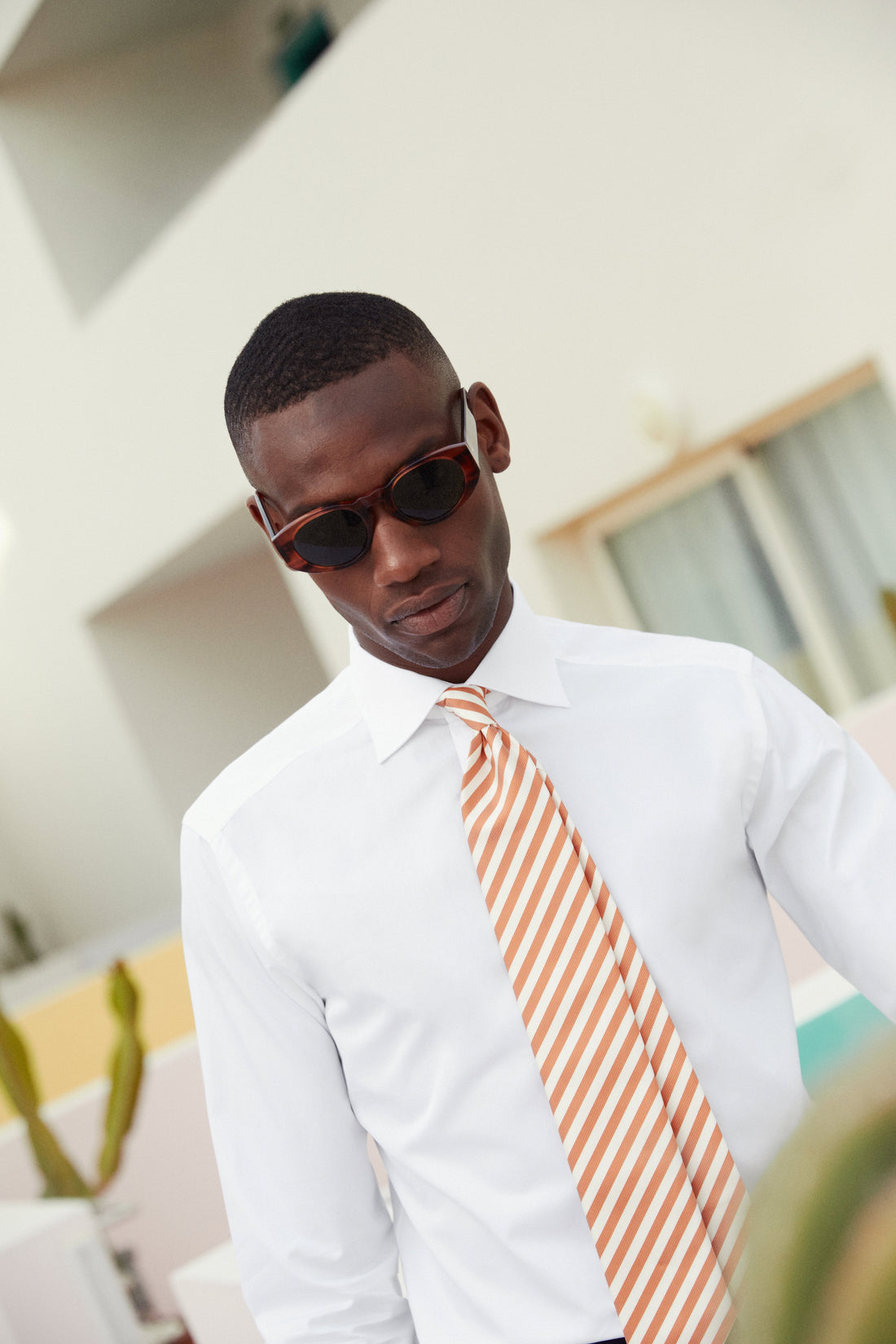 White Solid Elevated Twill Slim Fit Shirt - ETON