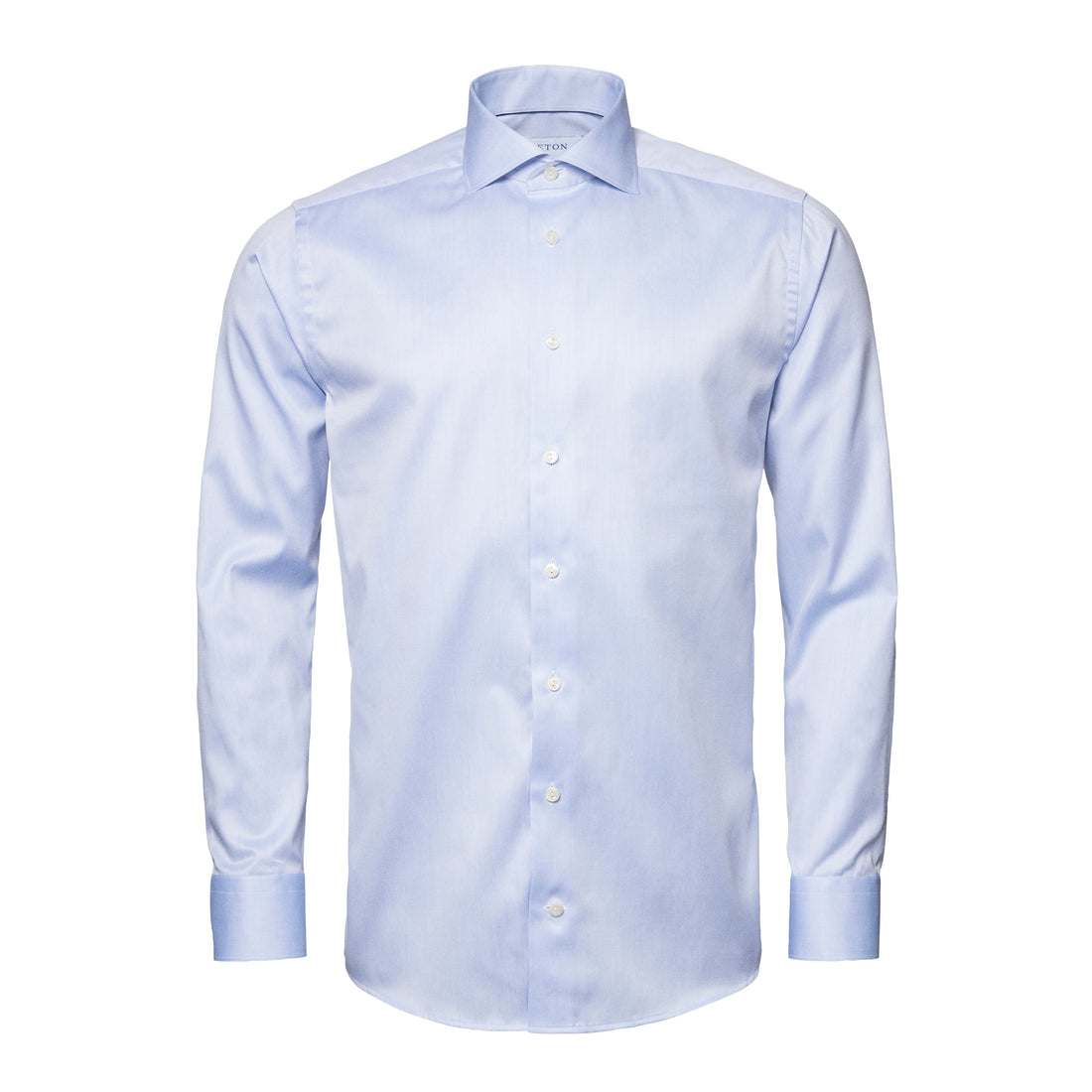 Light Blue Solid Signature Twill Wide Spread Collar Slim Fit Shirt - ETON