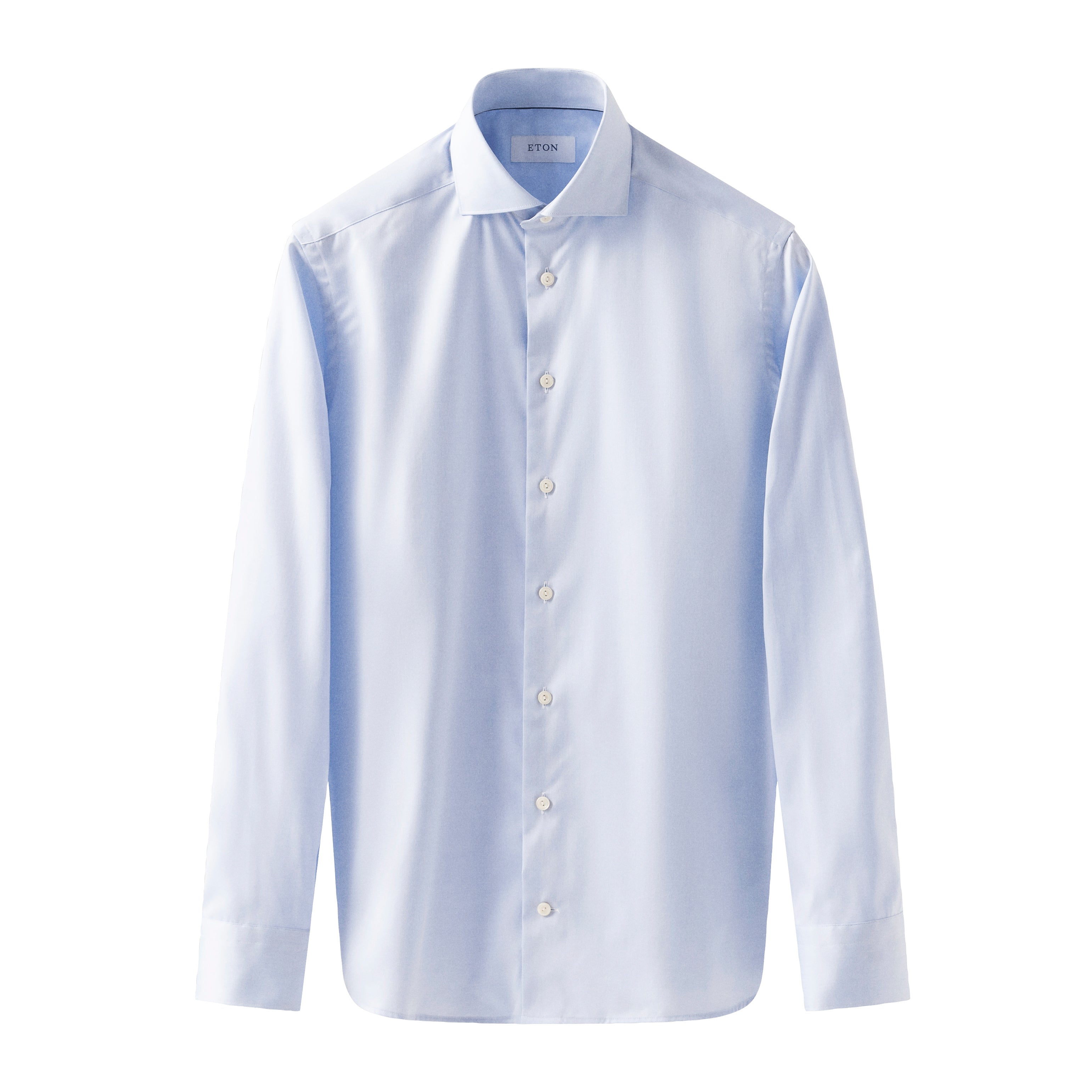 Light Blue Solid Signature Twill Wide Spread Collar Slim Fit Shirt - ETON