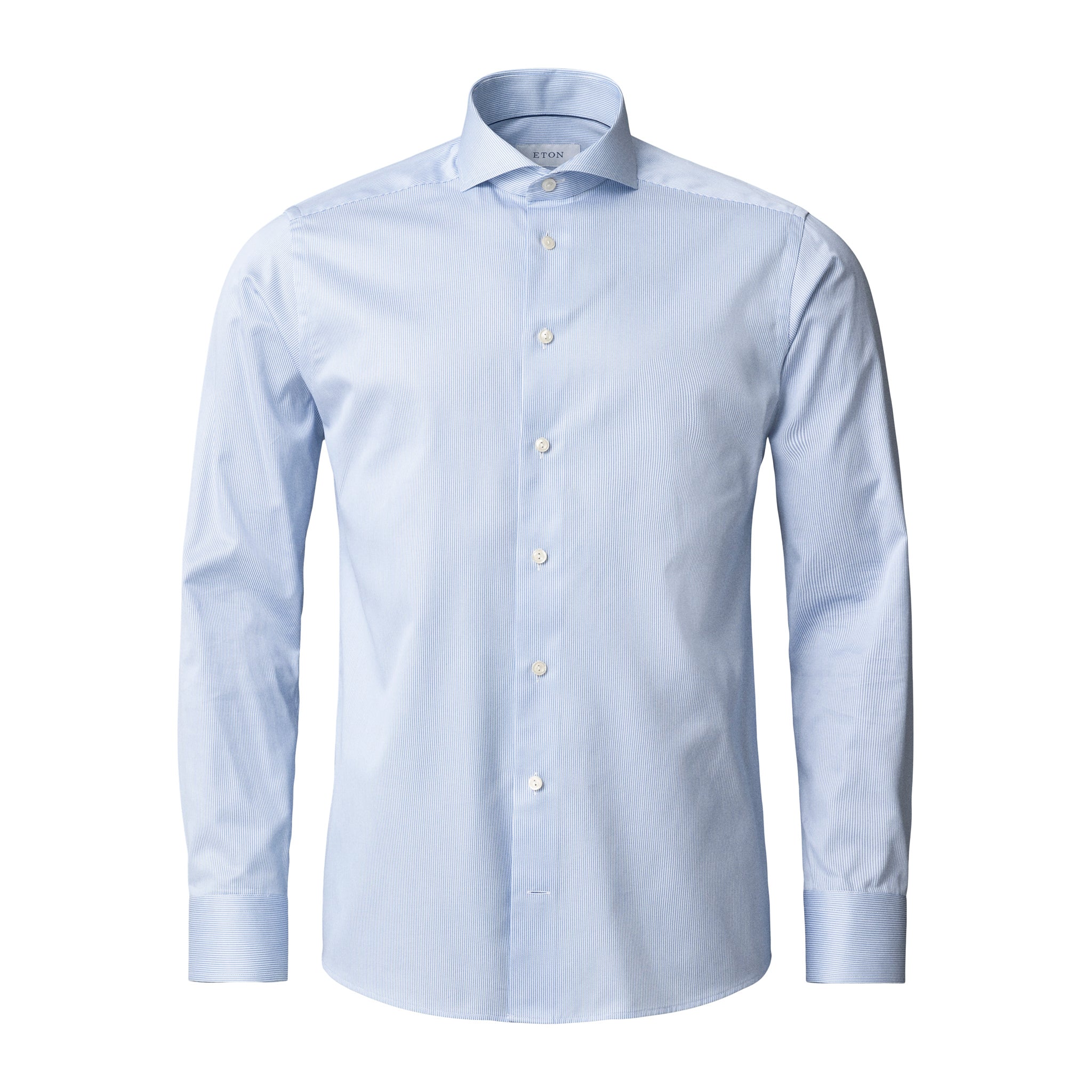 Light Blue Fine Striped Signature Twill Slim Fit Shirt - ETON