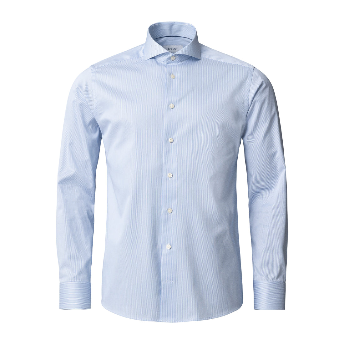 Light Blue Fine Striped Signature Twill Slim Fit Shirt - ETON