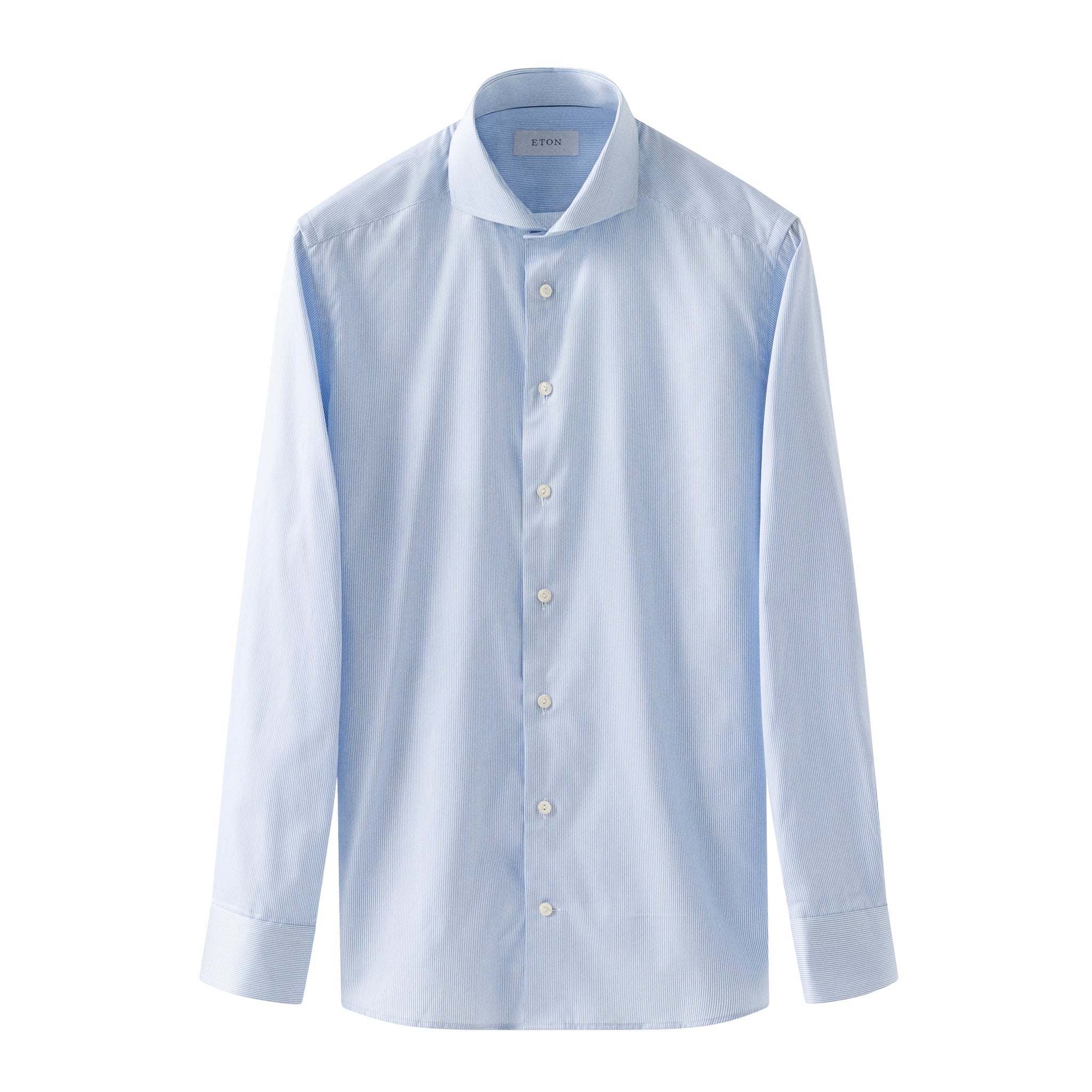 Light Blue Fine Striped Signature Twill Slim Fit Shirt - ETON