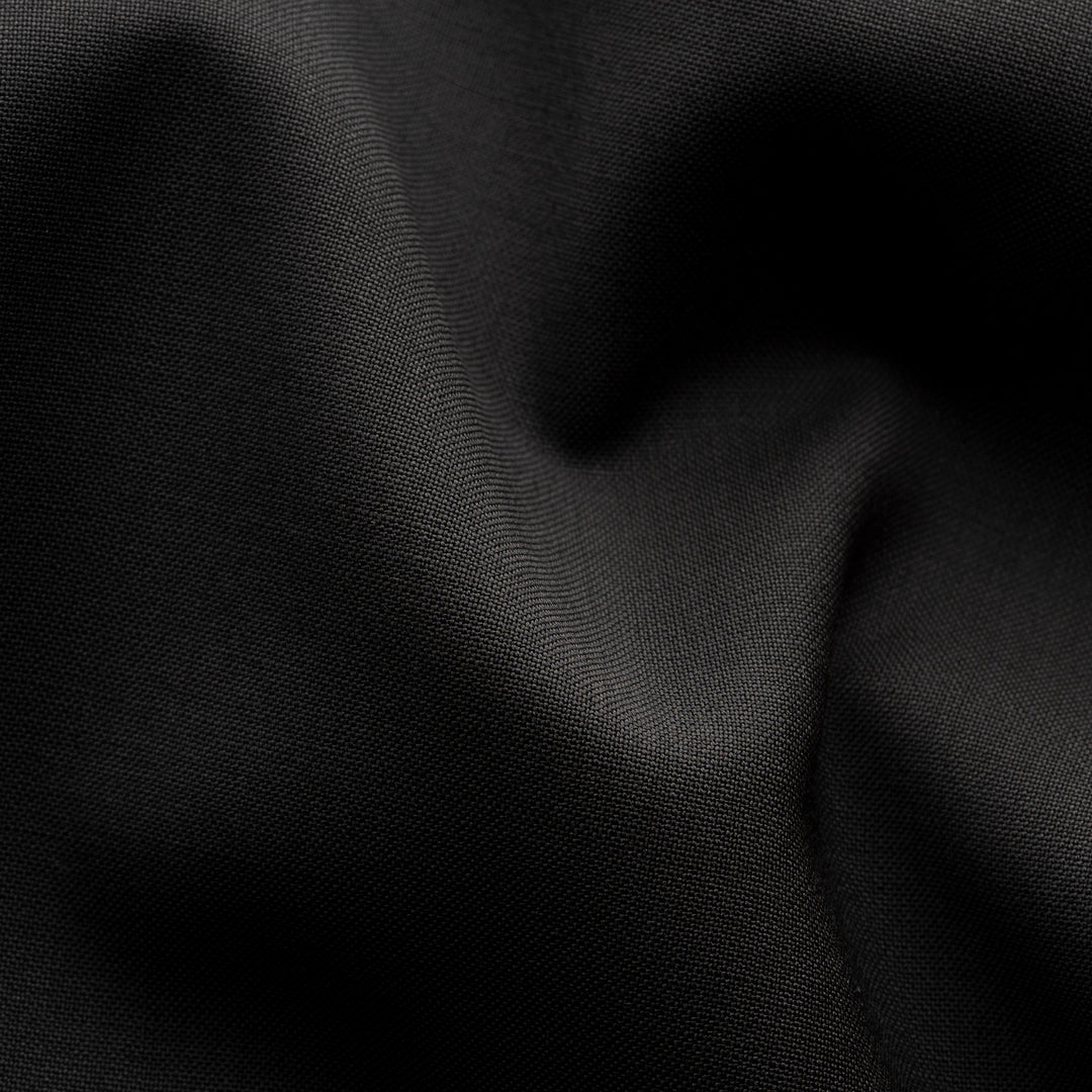 Black Solid Merino Wool Contemporary Fit Shirt - ETON