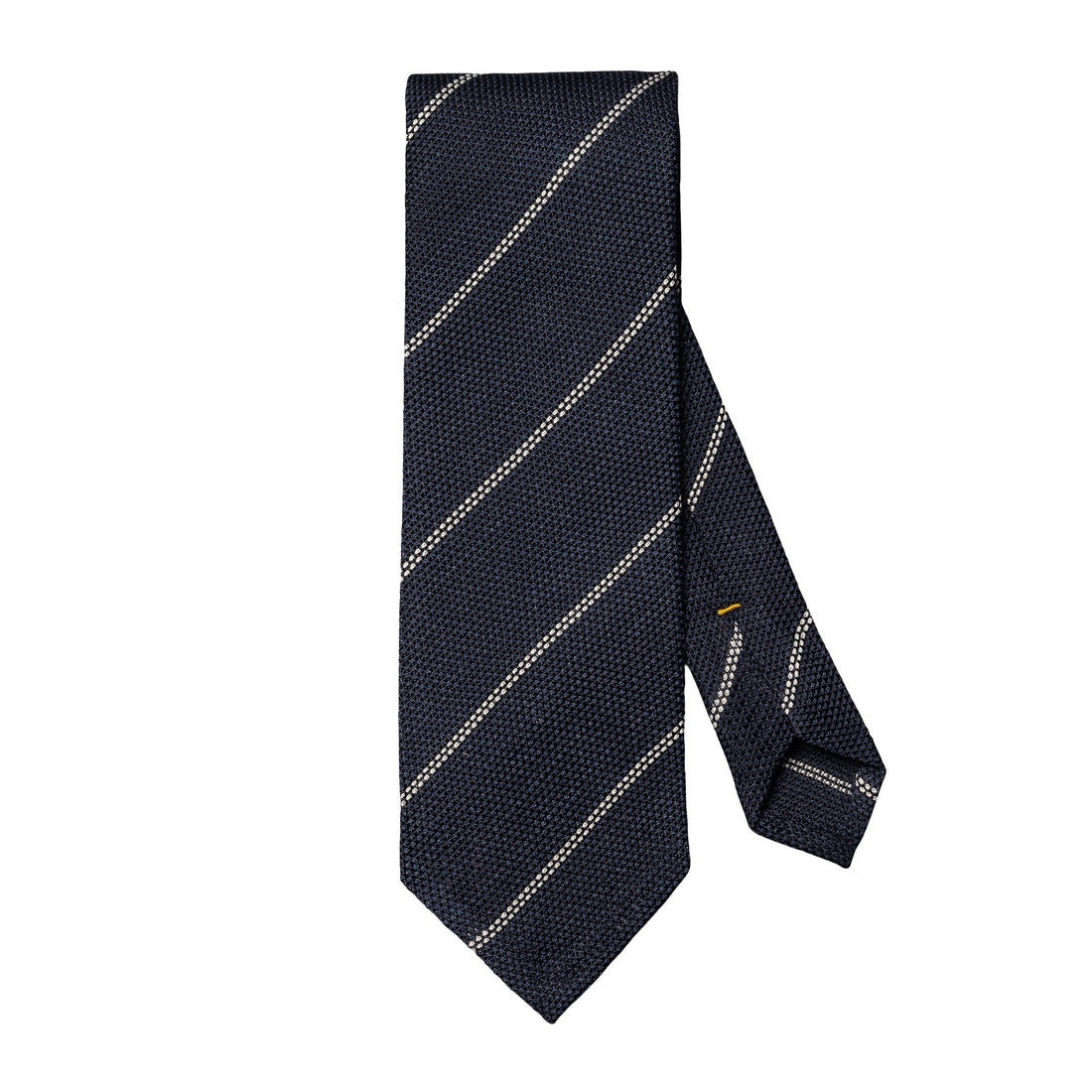 Navy Blue Striped Grenadine Silk Tie - ETON