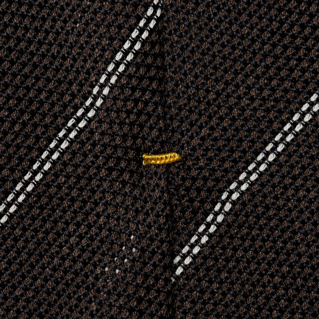 Brown Striped Grenadine Silk Tie - ETON
