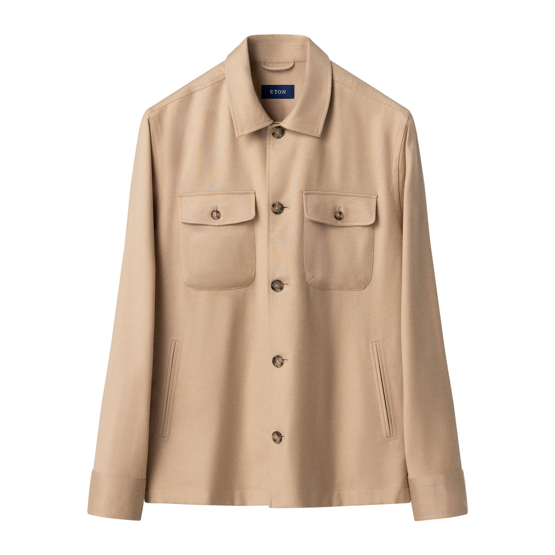 Beige Wool Four-Pocket Overshirt - ETON - Boutique Jacques International