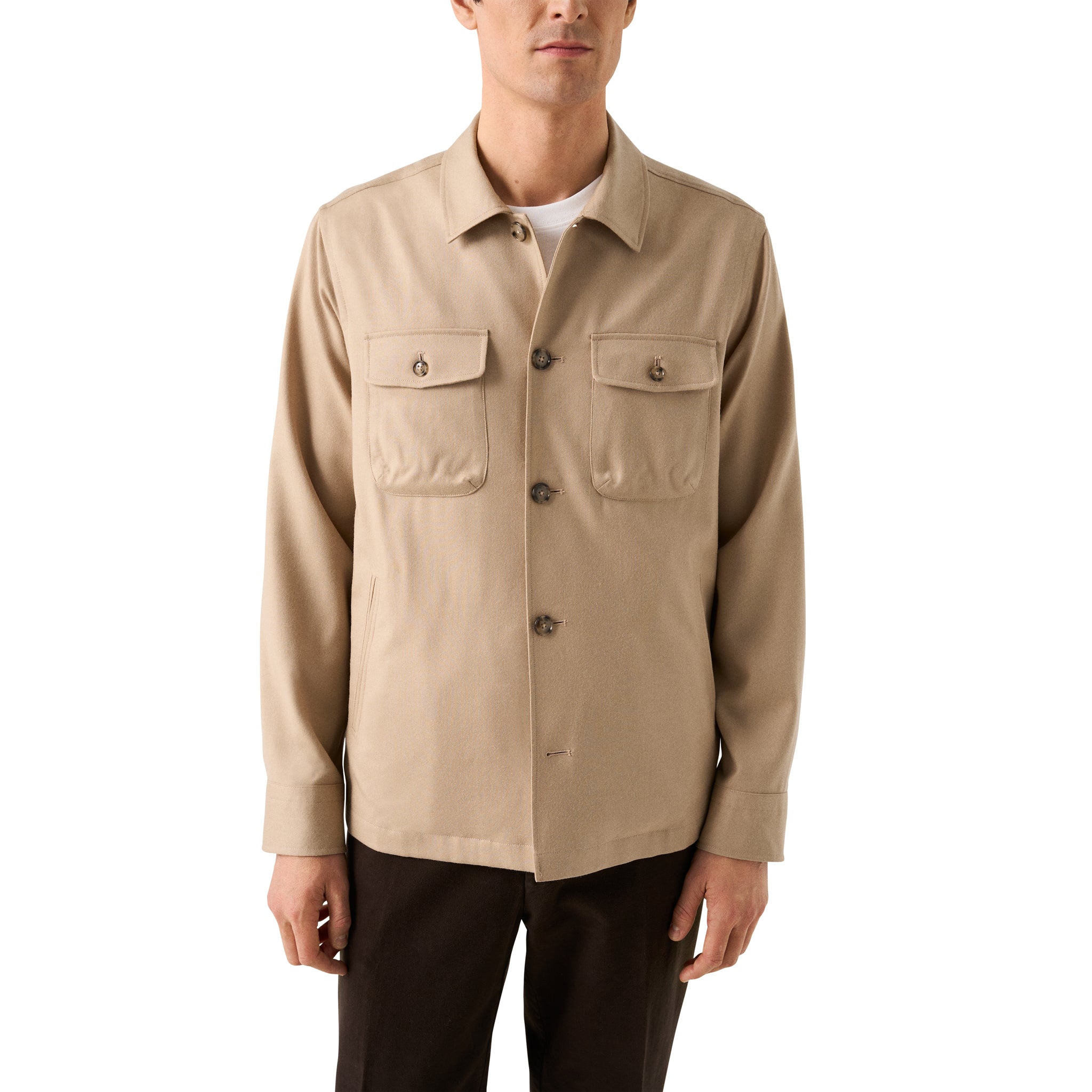 Beige Wool Four-Pocket Overshirt - ETON