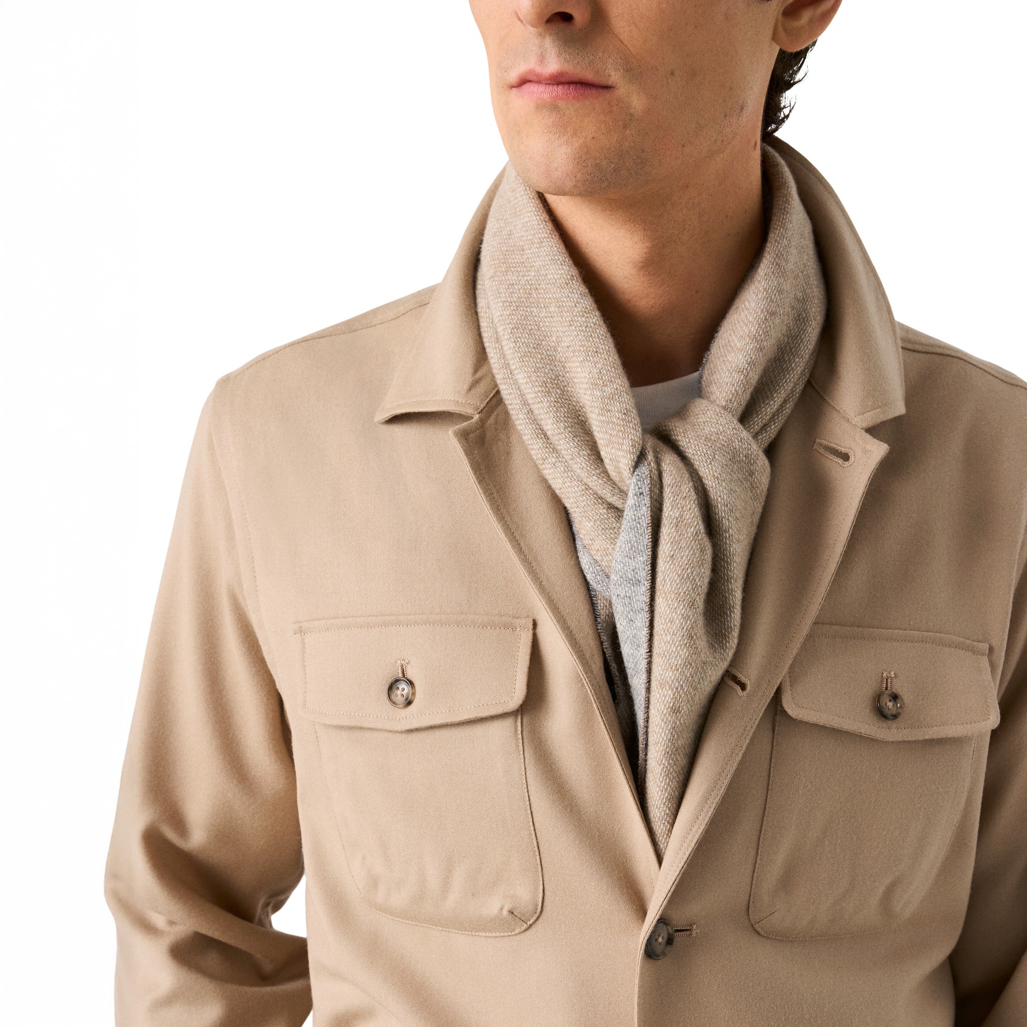 Beige Wool Four-Pocket Overshirt - ETON