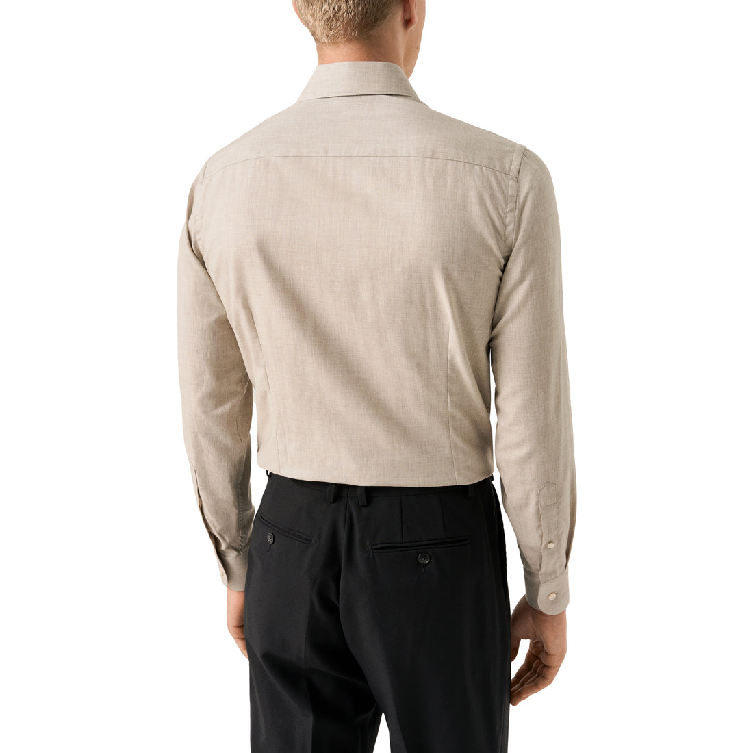 Beige Solid Lightweight Signature Flannel Slim Fit Shirt - ETON