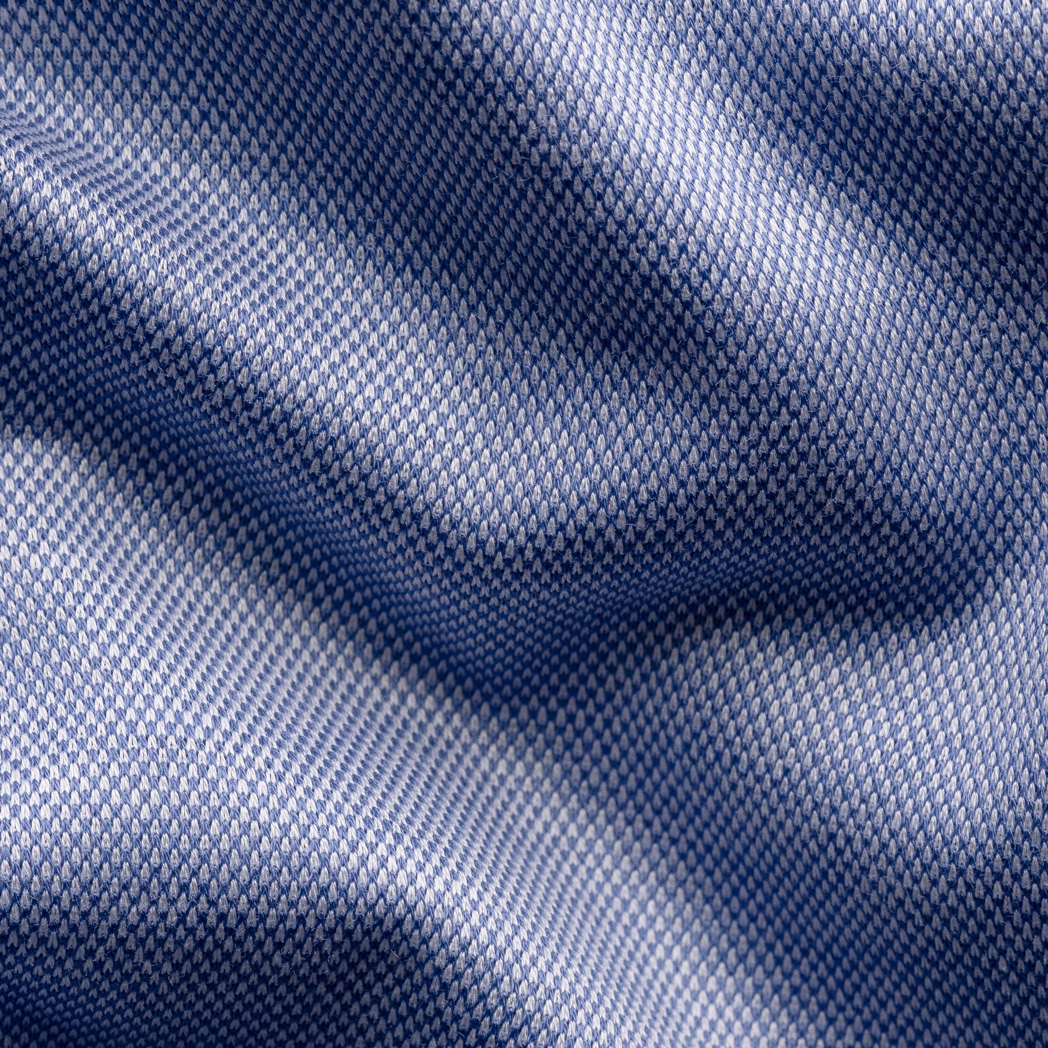 Indigo Blue Filo Di Scozia Knitted Cotton Slim Fit Casual Shirt - ETON
