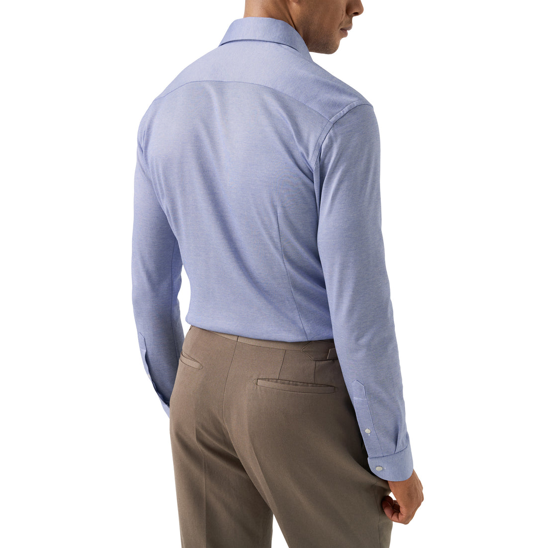 Indigo Blue Filo Di Scozia Knitted Cotton Slim Fit Casual Shirt - ETON