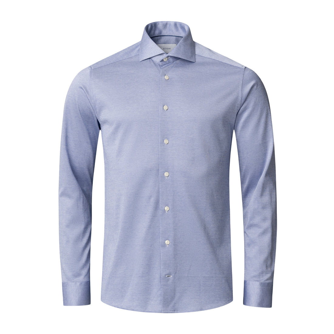 Indigo Blue Filo Di Scozia Knitted Cotton Slim Fit Casual Shirt - ETON