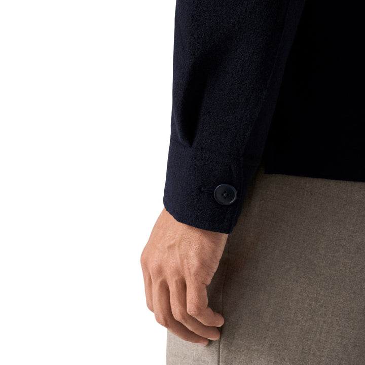 Navy Blue Boiled Wool Overshirt - ETON