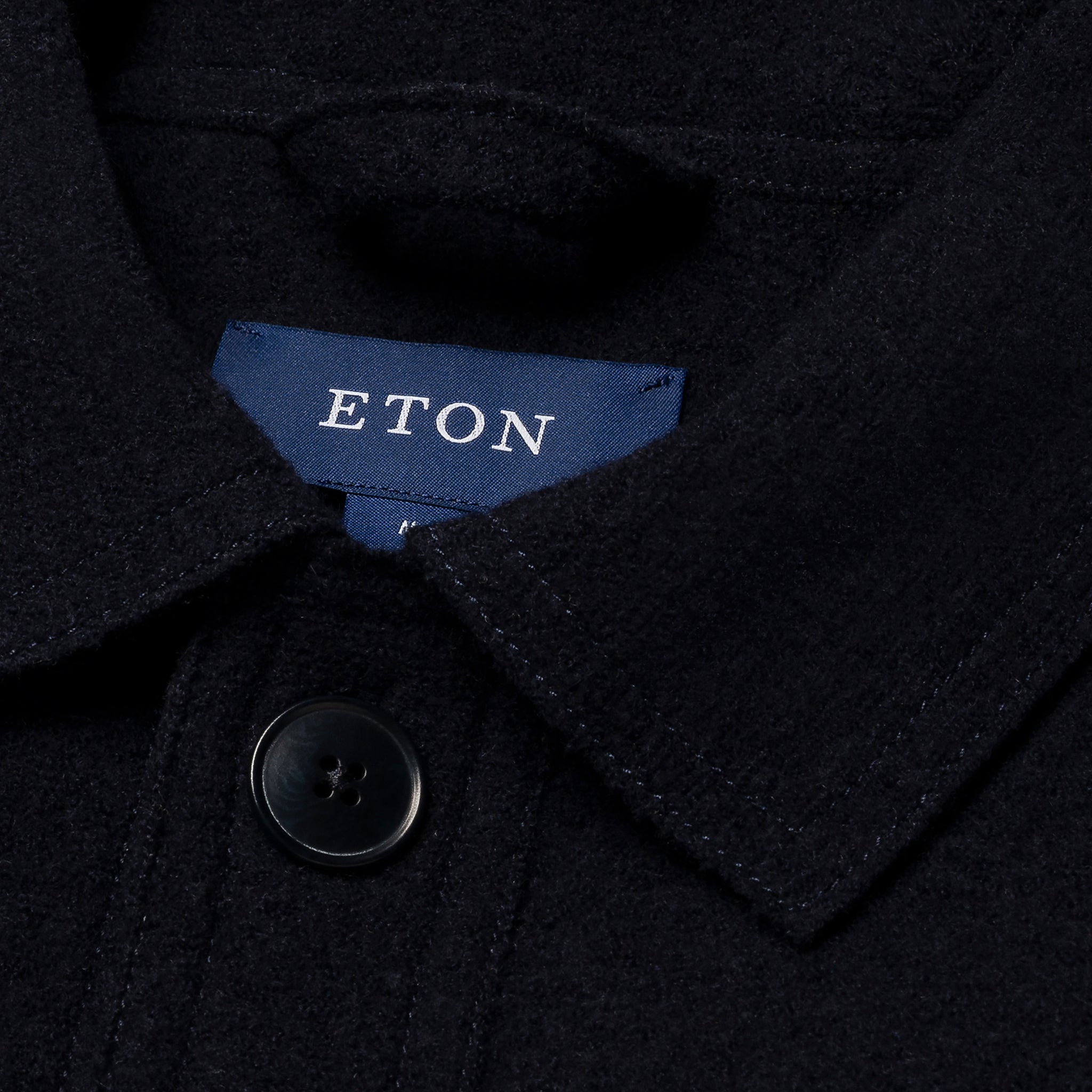 Navy Blue Boiled Wool Overshirt - ETON