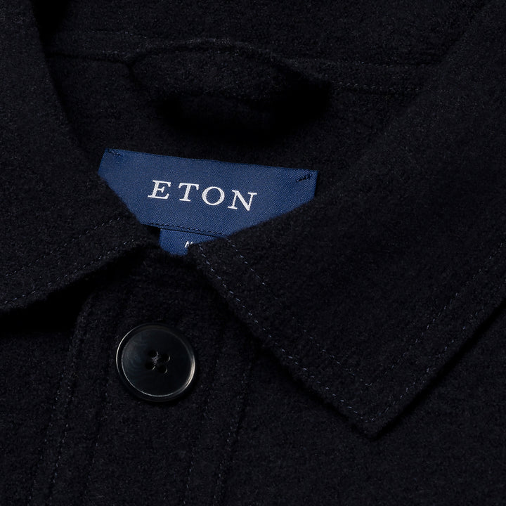 Navy Blue Boiled Wool Overshirt - ETON