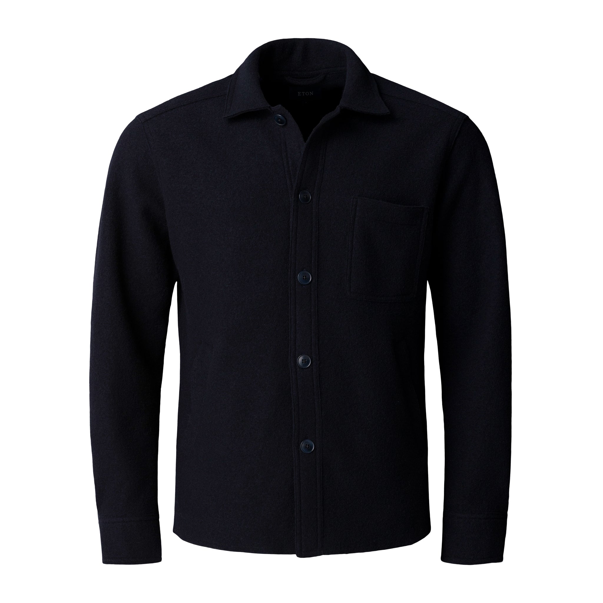 Navy Blue Boiled Wool Overshirt - ETON