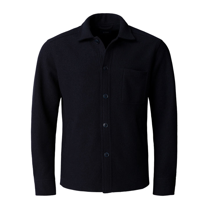 Navy Blue Boiled Wool Overshirt - ETON
