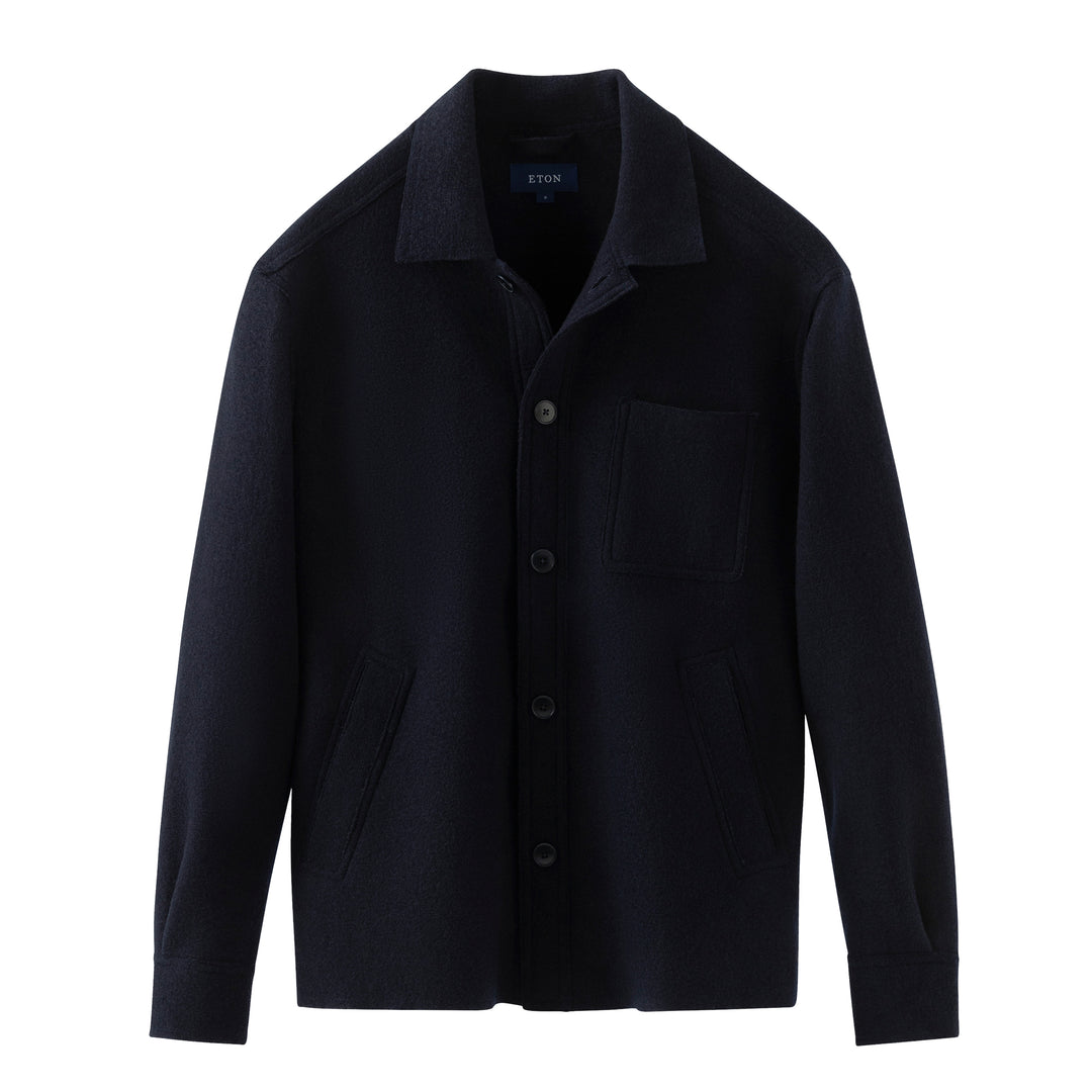 Navy Blue Boiled Wool Overshirt - ETON