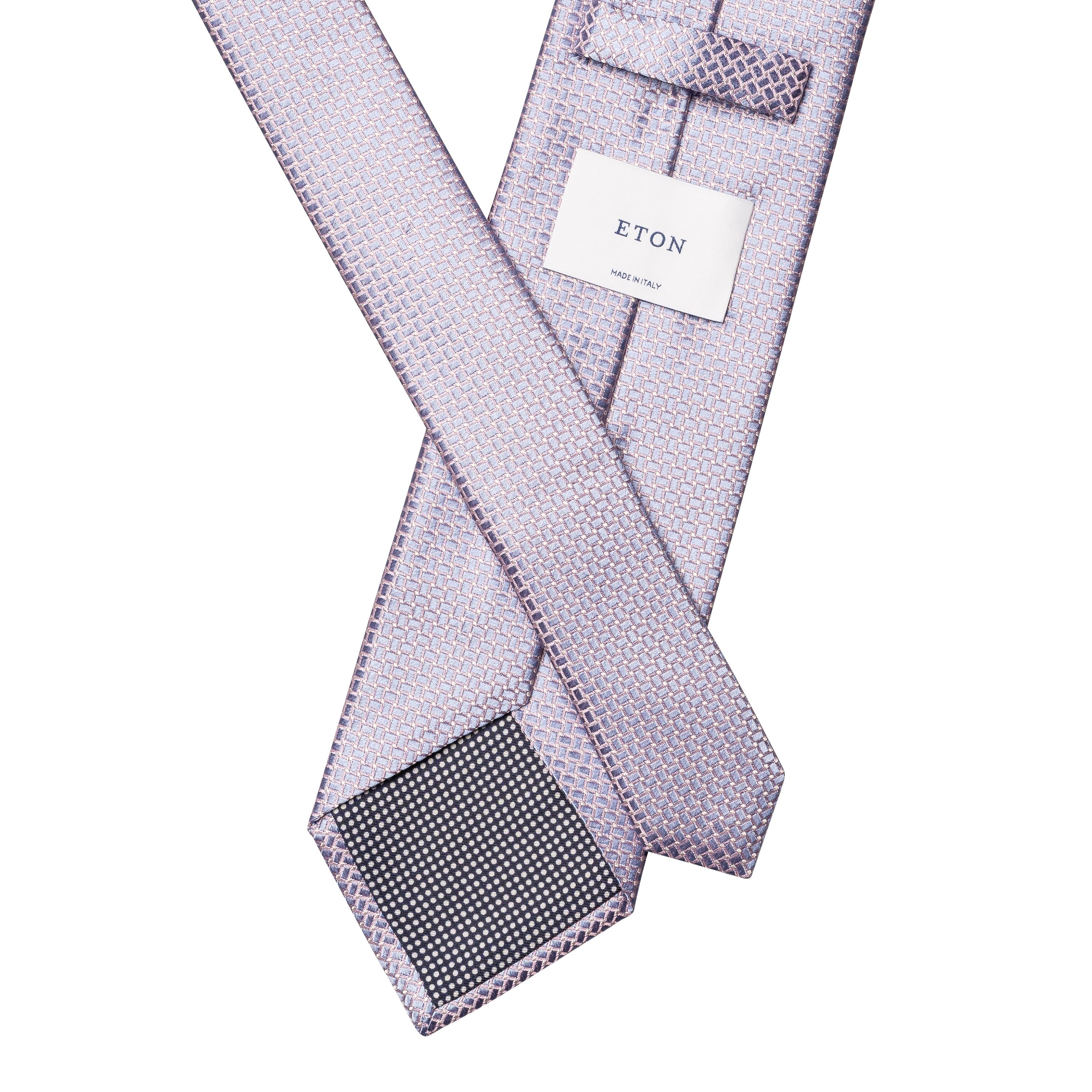 Lilac & Pink Micro Geometric Pattern Woven Silk Tie - ETON