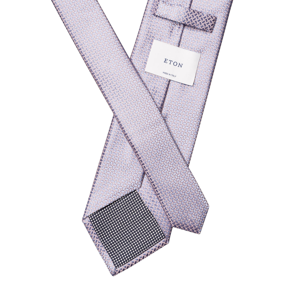 Lilac & Pink Micro Geometric Pattern Woven Silk Tie - ETON
