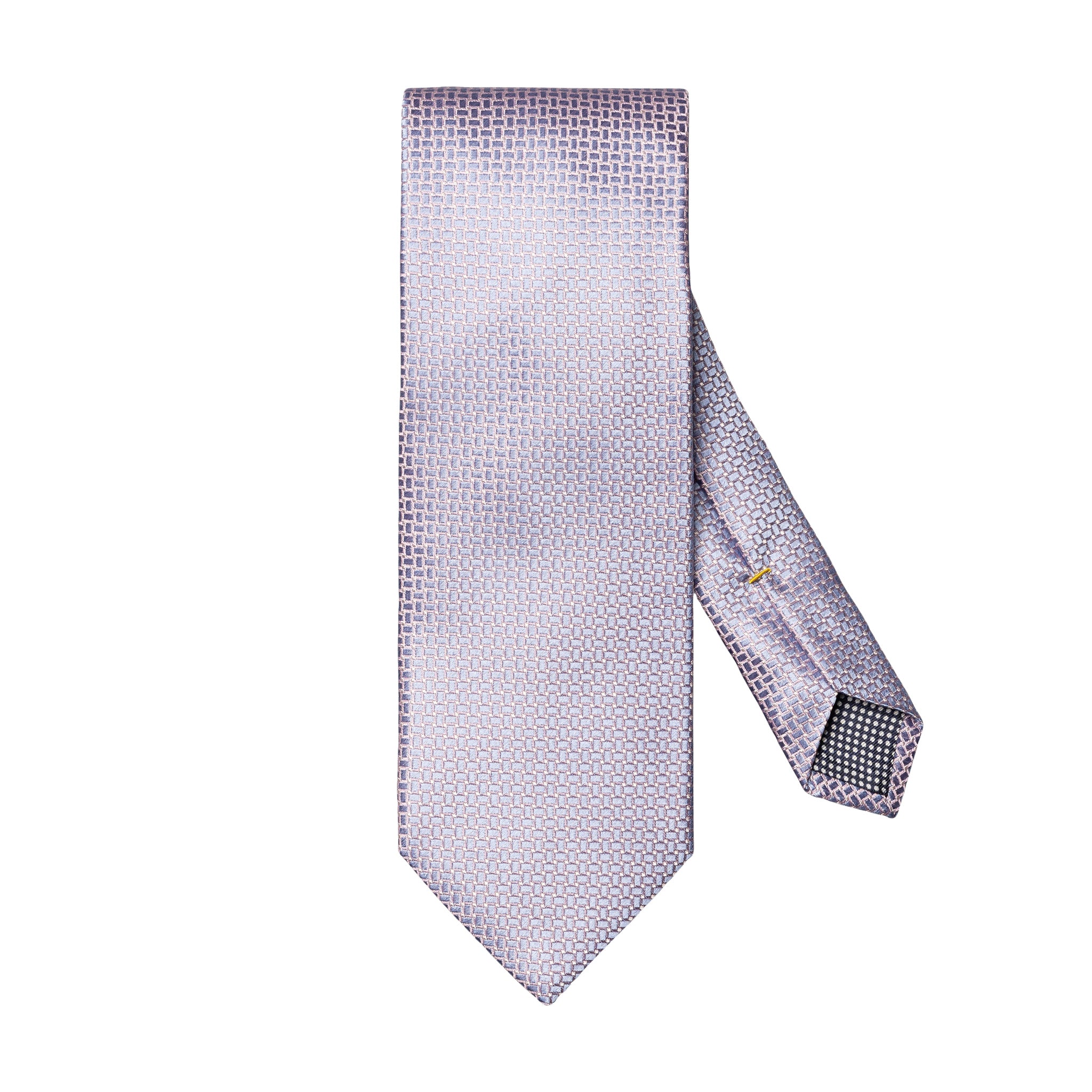 Lilac & Pink Micro Geometric Pattern Woven Silk Tie - ETON